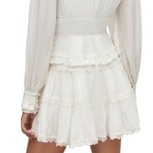 All Saints Zora White Long Sleeve Tiered Dress | Size 6